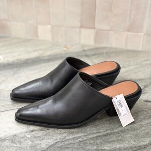 NEW Banana Republic Black Leather Mules